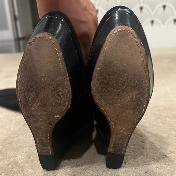 Brian Atwood Black Over the Knee Wedge Boots - Picture 6 of 10